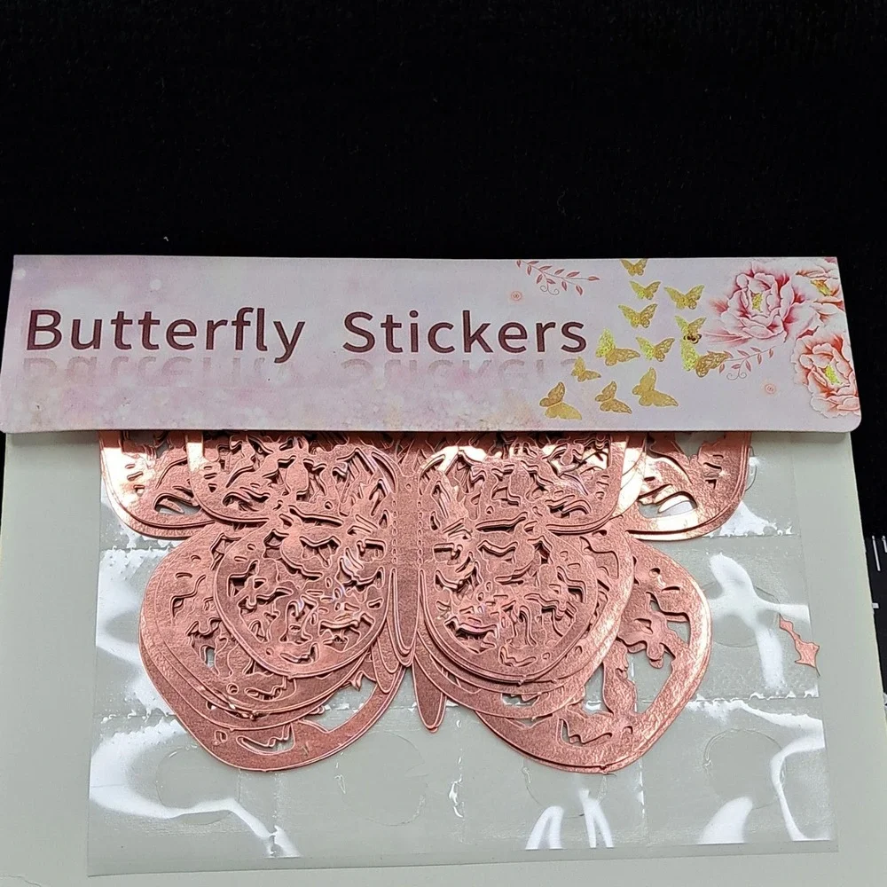 3D Butterfly Stickers Rose Gold 12pc‎ 4.5